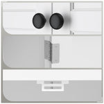 Meuble WC dessus de toilette meuble machine à laver meuble salle de bain placard 2 portes étagères réglables blanc