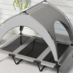 Lit pour chien chat sur pieds grand confort velum anti-UV oxford sac de transport inclus106 x 76 x 94 cm gris