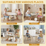 Table enfant avec chaise, ensemble table et 2 chaises en bois avec sac de rangement pour dessiner, jouer, étudier, blanc
