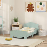 Lit enfant 70x140 cm avec barrières de sécurité thème d'ours pour garçons, filles, âgés de 3 à 6 ans, vert
