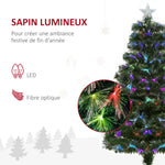 Sapin de Noël Artificiel Arbre de Noël Lumineux 120cm en Fibre Optique Deco Noël lumière à Variation de Couleurs 130 LED Vert