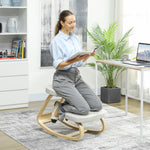 Siège assis genoux, siège ergonomique en bois à bascule, chaise à genoux pour bureau à domiciles, crème