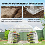 Serre tunnel de jardin 18m² serre de jardin tunnel 296x597x199cm cadre acier galvanisé, bâche PE 150g/m² transparent