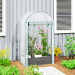 Mini serre de jardin serre balcon avec sac de plantation et housse en plastique renforcé, porte enroulable, transparente