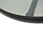 Table Ronde Bistro de Jardin Ø 80 x 72H cm Espace Installation Parasol Acier époxy Noir Plateau Verre trempé
