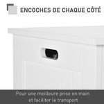 Coffre de Rangement avec Charnières de Sécurité, Boîte de Rangement en Bois, Coffre à Jouets avec Couvercle