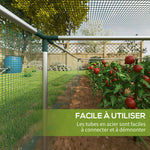Serre de jardin serre à tomates filet protection porte zippée enroulable HDPE, dim. 125L x 373l x 62,5H cm