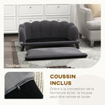 Canapé chien lit pour chien chat coquillage 98L x 60l x 35H cm coussin moelleux velours gris