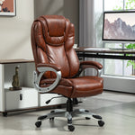 Chaise de bureau fauteuil de bureau avec fonction bascule roulettes pivotantes 360° 66 x 75,5 x 115,5-124,5 cm marron