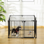 Barrière de Sécurité pour Cheminée, Parc Enclos Chien Pliable Modulable 8 Panneaux avec Porte, sans Perçage