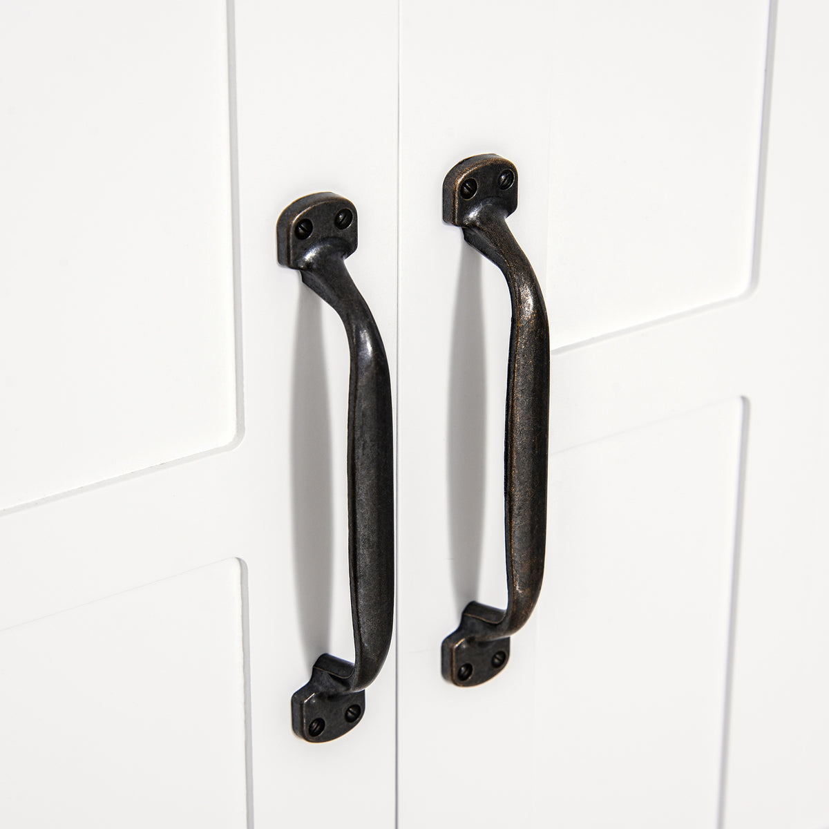 Hoher Wand-Badezimmerschrank oder WC-Schrank, 2 Türen, 2 Regalböden, Nische, Maße 60B x 20T x 58H cm, MDF-Spanplatten, Weiß