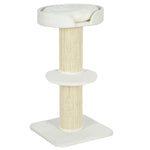 Arbre à chat avec griffoir centre d'activités 2 plateformes coussin crème