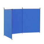 Brise-vent de camping, paravent de plage avec sac de transport, angles de fixation 450 x 150 cm, bleu
