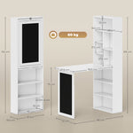 Bureau avec rangement pliable murale rabattable avec bibliothèque poste de travail tableau à craie et étagère réglable