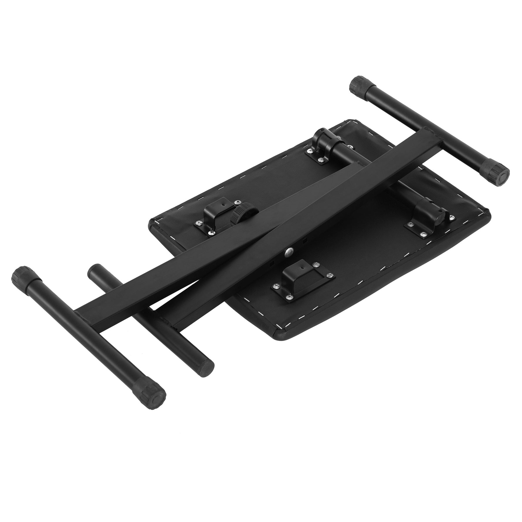 Tabouret piano pliable, banc piano réglable en hauteur de 37 à 47 cm, siège rembourré en PU et pieds en métal antidérapants, charge 100 kg, noir