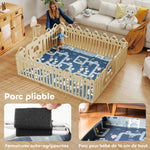 Tapis de jeu pour bébé pliable et réversible, tapis de sol en mousse épais, 202 x 180,5 x 1 cm, multicolore