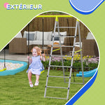 4 en 1 balançoire portique pour enfant avec 2 siège de balançoire échelle grimpeuse et filet d'escalade vert