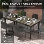 Table de jardin rectangulaire pour 8 personnes en aluminium table de salle à manger extétieur plateau PE à lattes