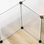 Set aus 2 modularen Kleintiergehegen, 40 Paneele für Kaninchen, Hamster, Welpen, Meerschweinchen, 175 x 70 x 45 cm, weiß