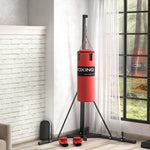 Support de sac de frappe sur pieds pliable réglable en hauteur avec base lestée charge max. 60 Kg acier noir