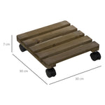 Lot de 2 supports pour plantes carrés porte plante à roulettes support pour pot de fleurs, pour intérieur et extérieur