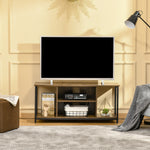 Meuble TV, meuble télé avec compartiments ouverts, étagère réglable, 110x40x50cm, brun rustique