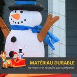 Père Noël gonflable avec traîneau et rennes 200 cm 5 lumières LED décoration de Noël intérieure et extérieure rouge