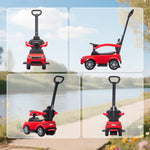 Porteur enfants Land Rover Discovery sous licence, porteur voiture à pousser avec poignée amovible, 84x40x94,5cm, rouge