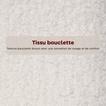 Lot de 2 tabourets de bar en tissu bouclette, chaises de bar avec dossier courbé, repose-pieds, 49x52x95cm, crème