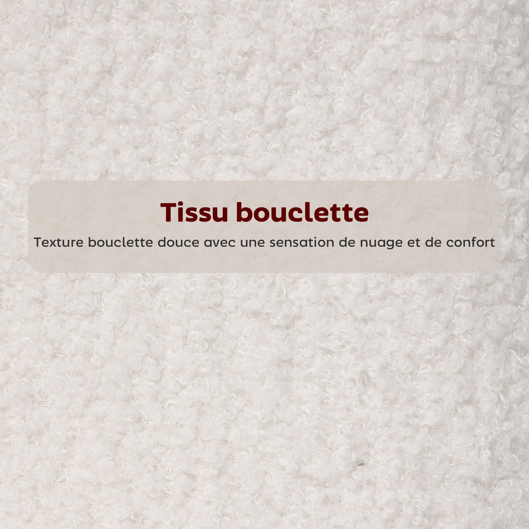 Lot de 2 tabourets de bar en tissu bouclette, chaises de bar avec dossier courbé, repose-pieds, 49x52x95cm, crème