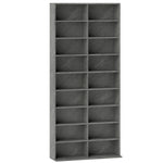 Rangements pour CD et DVD 18 compartiments capacité max. 640 CD/360 DVD 430 Blu-ray 78,5 x 24 x 175 cm gris clair