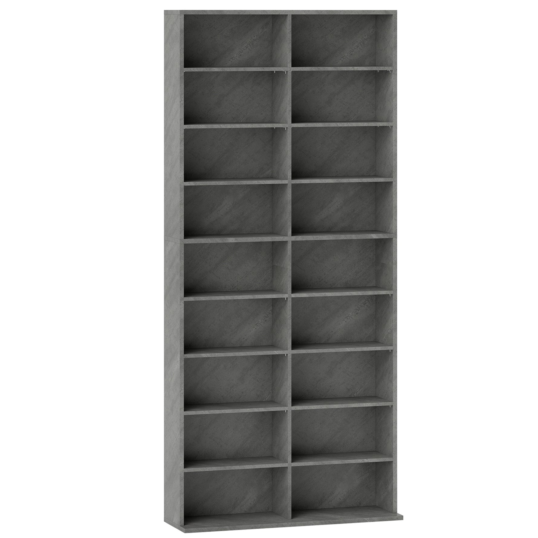 Rangements pour CD et DVD 18 compartiments capacité max. 640 CD/360 DVD 430 Blu-ray 78,5 x 24 x 175 cm gris clair