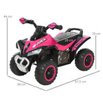 Porteur Enfants SANS Moteur Quad 18-36 Mois dim. 67L x 38l x 44H cm Effets Lumineux et sonores Rose Noir PAS ÉLECTRIQUE