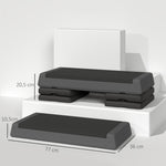 Stepper Fitness Aérobic 3 Niveaux, Hauteur Réglable 10,5/15,5/20,5 cm, Surface Antidérapante, Capacité 250 kg, Gris