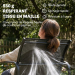 Salon de jardin 4 pièces avec canapé, fauteuils et table basse, gris foncé et noir