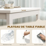 Table à manger extensible 80-120 cm pour 4 à 6 personnes, table de cuisine avec extension coulissante, blanc