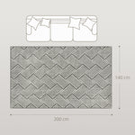Tapis salon 200 x 140 cm poils courts lavable en machine hypoallergénique pour salon, chambre à coucher, bureau, gris