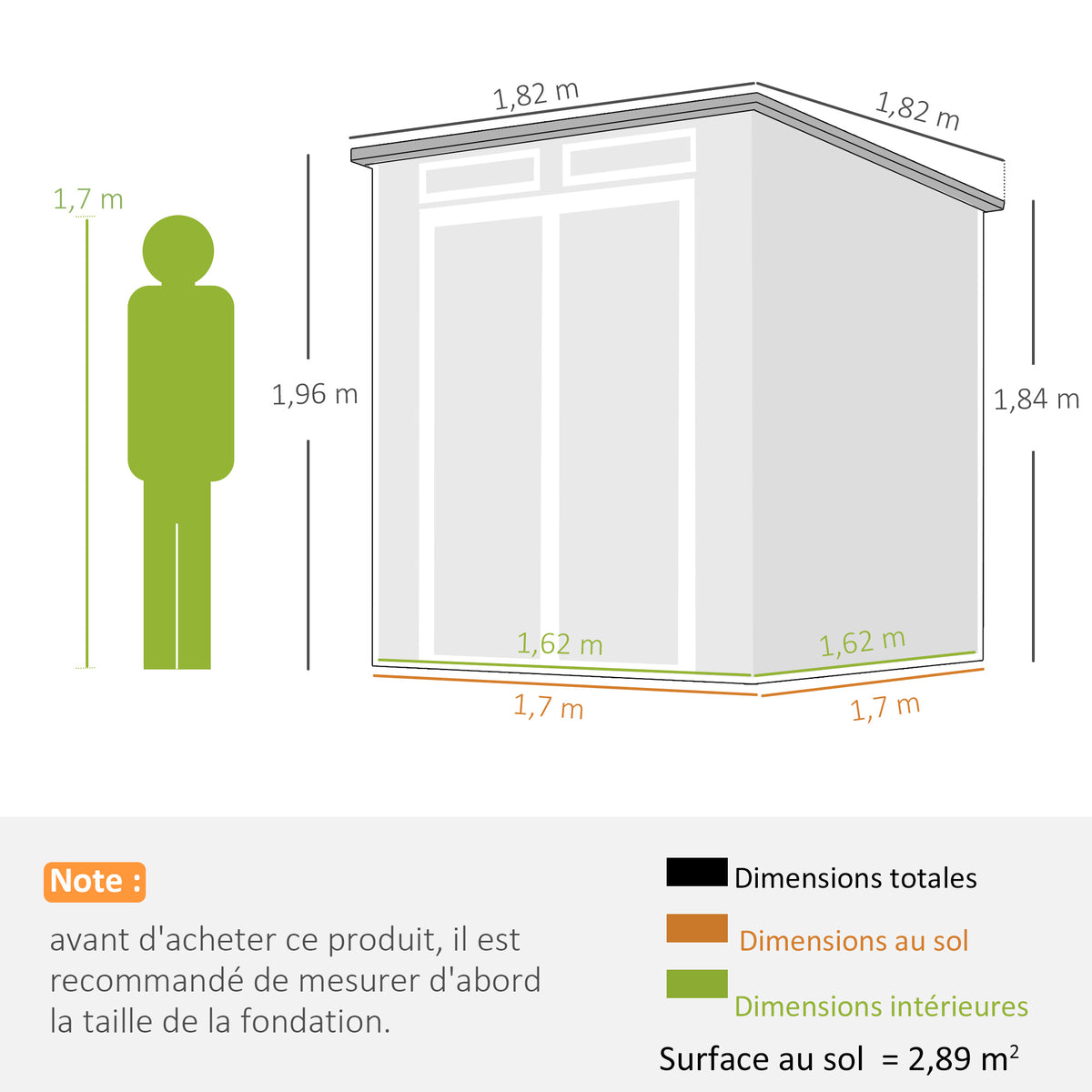 Abri de Jardin en Résine Cabanon de Rangement Double Porte 3 Fenêtres et 2 Aérations Anti-UV avec Plancher 3,3 m² Gris