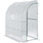 Serre de jardin PE avec étagères 3 niveaux, serre de balcon, bâche renforcée 140 g/m², châssis en acier blanc