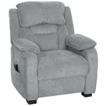 Sillón relax eléctrico, sillón reclinable, puerto USB, reposapiés, bolsillos laterales, mando a distancia, 86x90x103cm, gris claro
