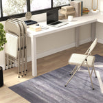 Lot de 4 chaises pliantes chaises de salle à manger portables cadre en acier dim. 45l x 46P x 78H cm beige