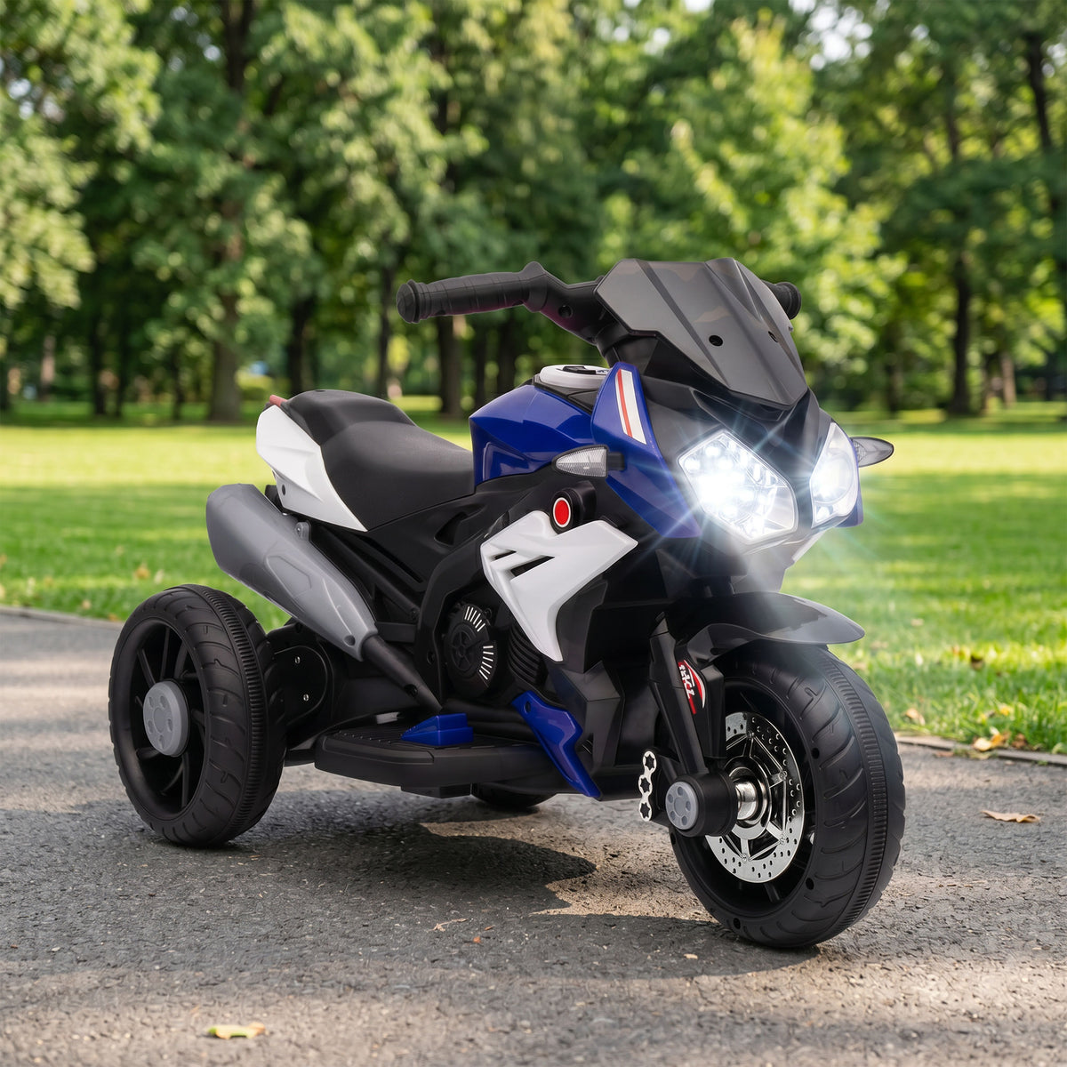 Elektrisches Dreirad für Kinder 6 V, Elektroauto für Kinder von 3 bis 5 Jahren, Licht- und Soundeffekte, 86x42x52 cm, blau