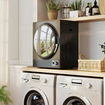 Sèche-linge électrique portable 850W, capacité 33L 4 modes de fonctionnement, acier inoxydable, 49 x 40,5 x 60 cm, noir
