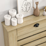 Couvercle de radiateur cache radiateur grille à lattes horizontales avec 2 tiroirs en bois 78l x 19P x 95,5H cm chêne