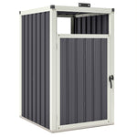 Abri pour 1 poubelle 240L cache poubelle extérieur couvercle relevable 180° acier galvanisé 73 x 81 x 122 cm gris foncé