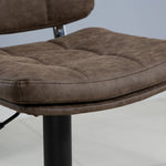 Lot de 2 tabourets de bar Vintage capitonné - pivotant, réglable - repose-pied - revêtement synthétique marron
