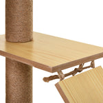 Arbre à chats design contemporain griffoirs grattoirs sisal naturel niche plate-formes hamac boule beige