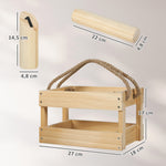 Jeu de quilles finlandaises, jeu de plein air en bois de pin 12 quilles 1 bâton 1 boîte de transport effet bois naturel