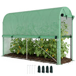 Serre de jardin PE, serre de balcon, bâche renforcée 140 g/m², châssis en acier, porte zippée enroulable, pour légumes plantes fleurs, intérieur et extérieur, 300 x 100 x 200 cm, vert