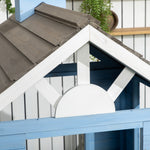 Cabane de jeu pour enfant maison de jardin en bois porte et fenêtres de 3 à 7 ans dim. 151L x 112.5l x 142H cm bleu